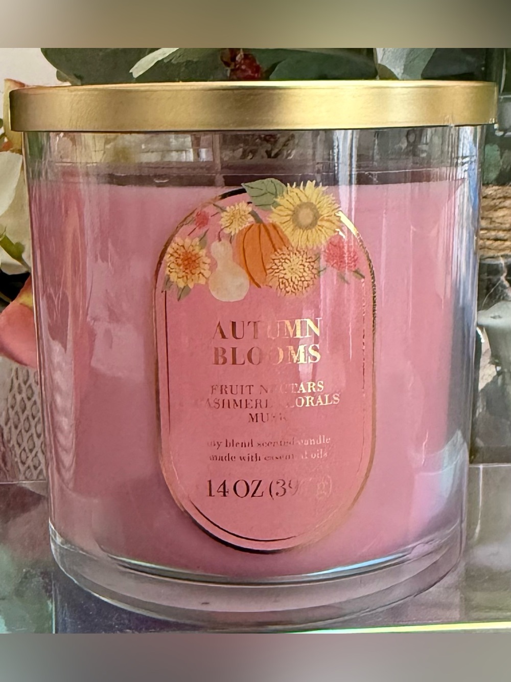 🆕🪷 SONOMA “AUTUMN BLOOMS” 3-WICK SCENTED SOY WAX CANDLE. BRAND NEW.